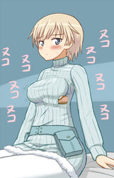 blush clothing erect_nipples erect_nipples_under_clothes medium_breasts nikka_edvardine_katajainen paizuri seki(artist) strike_witches tagme titfuck