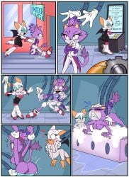 2girls ass bathing blaze_the_cat breasts cleaning fur furry high_heel_boots lev0on machine nude_female pussy restrained robotic_limbs rouge_the_bat sonic_(series) sonic_the_hedgehog_(series) undressing white_fur white_high_heels_boots