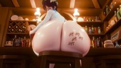1boy 1femboy 3d 3d_(artwork) ass ass_focus bar big_ass black_hair blue_eyes bottle bottom_heavy bottomless braid colossal_ass enormous_ass fat_ass femboy garga gargantuan_ass gargantuan_butt genshin_impact gigantic_ass gigantic_butt holding_object huge_ass looking_at_viewer looking_back male male_only markings markings_on_ass massive_ass public_exposure public_nudity sitting sitting_on_chair slutboy solo sonivvnsfw tagme tally_marks venti_(genshin_impact) wide_hips