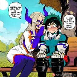 1boy 1futa ai_generated animal_ears balls breasts bunny_ears caption chastity chastity_cage cock comic comic_page dialogue dickgirl futa_on_male futa_only futa_sans_pussy futa_with_male futanari futanari_only girly green_hair high_resolution highres horny huge_ass huge_balls huge_boobs huge_breasts huge_butt huge_cock huge_testicles huge_thighs izuku_midoriya male manga medium_ass medium_breasts medium_penis midoriya_izuku muscular my_hero_academia self_upload sexy sigabelle sissy sissyfication speech_bubble story student teacher text white_hair worship femboy mount_lady midnight_(my_hero_academia)
