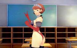 persona persona_3 persona_3_reload yukari_takeba takeba_yukari high_cut_armor looking_at_viewer classroom short_hair day daytime school yeraster atlus koikatsu 3d 3d_(artwork) 3d_model 3d_render