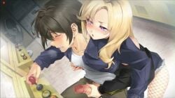 1080p 1boy animated blonde_hair blush clenched_teeth closed_eyes clothed clothed_sex cum cum_outside dominant_female female female_dominating_male female_domination femdom from_behind game_cg grabbing_penis handjob handjob_from_behind joystick lil'blu_(taiwan_love_story) male/female malesub masturbating masturbating_other no_sound penis penis_grab playing_with_nipple public_indecency public_sex purple_eyes reach_around siupong submissive_male tagme taiwan_love_story taiwanese taiwanese_female video video_games