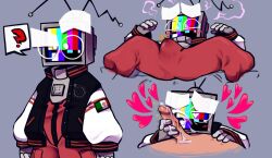 blowjob blushing blushing_male cum_on_face cum_on_television el_ultimo_tvnauta erect_penis erection gay gay_robot gay_sex gray_background hearts hearts_around_head hispanic_male hispanic_youtuber human_male human_on_humanoid mexican_male oskill_(artist) red_hoodie robot_boy robot_on_human robot_sex tv_nauta tvnauta youtube youtube_hispanic