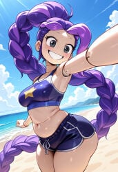 1girls 2026 2d 2d_(artwork) 2d_artwork alternate_ass_size alternate_body_type alternate_breast_size animate_inanimate ass big_ass big_breasts big_butt big_hair big_thighs bimbo bimbo_body bimbofication bimbofied black_eyes braid braided_hair braided_ponytail braids breasts butt curvy curvy_body curvy_female curvy_figure digital_art digital_drawing digital_drawing_(artwork) digital_media digital_media_(artwork) digital_painting_(artwork) doll doll_girl doll_joints female female_focus female_only grabbing hair hourglass_figure hourglass_figured_female humanoid humanoid_female inanimate_animate joints lily_lovebraids living_toy long_hair mascot_horror mob_entertainment mob_games pear-shaped_figure pear_shaped pear_shaped_female ponytail ponytail_(hair) ponytail_female poppy_playtime poppy_playtime_(chapter_5) purple_hair smile smiling solo solo_female solo_focus standing thick thick_ass thick_butt thick_hips thick_legs thick_thighs video_games wide_hips wide_thighs ai ai_generated ai_assisted ai_art ai-created tank_top tanktop sports_bra dolphin_shorts shorts short_shorts bottom_heavy armpits arm_up arms_up tummy belly belly_button chubby chubby_female chubby_belly large_ass large_butt beach beach_background swimwear swimsuit trunks swimming_trunks side_view