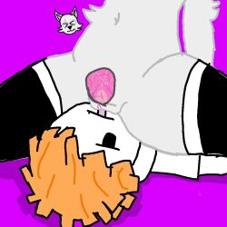 1:1 anthro anthro_on_top canid canine clothing eyewear facesitting female fox glasses human legwear licking male male/female mammal mrsmanager roblox roblox_avatar robloxian scar sitting sitting_on_another stockings thick_thighs tongue