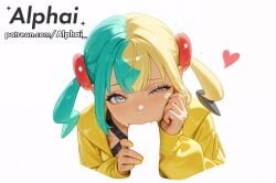 1boy 1girl 2025 2026 :>= absurd_res absurdres ai ai-created ai_art ai_assisted ai_generated alphai aqua_hair blank_censor blonde_hair blowjob blue_eyes blue_nails blushing canari_(pokemon) canary_(pokemon) cheek_bulge cheek_pinching cinematic_lighting colorful_background dark-skinned_female dark_skin depth_of_field detailed_background detailed_hair detailed_skin dramatic_shadows drooling fellatio fingernails fingers_to_cheek hair_ornament heart high_quality high_resolution highres implied_fellatio jacket looking_at_viewer mask_pull meme multicolored_eyes multicolored_hair nail_polish naughty_face negative_space negative_space_cunnilingus_(meme) negative_space_oral_(meme) nintendo oral particles patreon patreon_link patreon_url patreon_username pinching_cheeks pinching_own_cheek pokemon pokemon_legends:_z-a pov raised_eyebrows saliva semirealistic sidelocks simple_background skindentation solo_focus split-color_hair straight_on twintails two-tone_hair uneven_eyes volumetric_lighting white_background yellow_eyes yellow_jacket yellow_nails