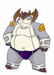 blush clothes color furry male male_only pokemon solo standing tagme terrakion topless