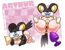 1boy arthur_(justkindofhere) big_ass bubble_butt buttplug furry huge_ass hyper_ass kixly male male_only solo_male tagme thick_thighs wide_hips