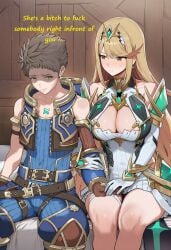 ai_generated cheating cuckold cuckold_pov cuckolding mythra mythra_(xenoblade) netorare ntr rex_(xenoblade) tagme teasing xenoblade_(series)