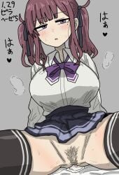 cevio natsuki_karin after_sex cum cum_inside cum_in_pussy creampie zera20200532 looking_at_viewer blush sweat clothed