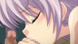 animated censored closed_eyes cosplay_roshutsu_kenkyuukai fellatio female gangbang hinata_aya masturbation multiple_boys open_mouth oral penis purple_hair saliva sex