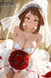 1girl 2025 2026 absurd_res absurdres ai ai-created ai_art ai_assisted ai_generated alphai bare_shoulders big_breasts blush blushing boku_no_hero_academia bouquet breasts bridal_veil bride brown_eyes brown_hair cinematic_lighting cleavage collarbone colorful_background covered_nipples depth_of_field detailed_background detailed_hair detailed_skin dramatic_shadows dress dutch_angle female_focus flower flushed from_below high_quality high_resolution highres holding holding_bouquet jewelry looking_at_viewer my_hero_academia naughty_face ochako_uraraka ornate_ring particles patreon patreon_link patreon_url patreon_username petals raised_eyebrows red_flower red_rose ring rose semirealistic shiny_skin short_hair sidelocks skindentation smile smirk solo thick_thighs thighs uraraka_ochaco uraraka_ochako veil volumetric_lighting wedding_dress wedding_ring white_dress