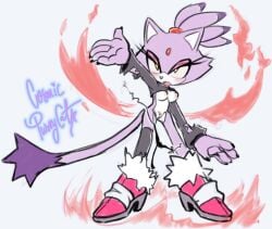 blaze the cat from sega by cosmicpussycat