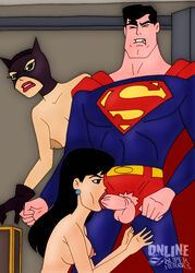 batman:_the_animated_series batman_(series) blowjob catwoman catwoman_(dcau) dc dc_comics dcau fellatio female lois_lane lois_lane_(dcau) male online_superheroes superman superman:_the_animated_series superman_(series) tagme