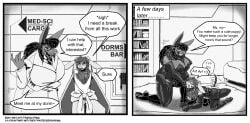 all_fours arthropod bdsm big_lady bit_gag bondage bone bound buttplug buttplug_tail chelicarae claws clothing coat comic eyewear facial_piercing fake_tail gag glasses gloves greyscale grin hair halftone handwear hi_res insect inside invalid_tag lab_coat latex lepidopteran long_hair mane masterzoroark666 monochrome moth multi_arm multi_limb nose_piercing nose_ring paw_gloves petplay piercing plug plug_(sex_toy) ring_piercing roleplay science_fiction sex_toy sharp_teeth ship slightly_chubby smile speech_bubble teeth time_skip topwear vehicle wall_signs watercraft wing_binders wings
