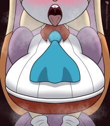 1girls vanilla_the_rabbit sega milf mother mature mature_female mature_woman anthro lagomorph purple_dress dress gloves white_gloves solo solo_female female female_only sonic_(series) sonic_the_hedgehog_(series) bunny_ears animal_ears bunny_girl handwear flashpointgear pov steam steamy_breath asking_for_it eyes_out_of_frame tongue tongue_out open_mouth blush necktie neckwear huge_breasts big_breasts breasts breast_focus upper_body upper_body_only steaming_body