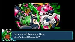 1girls big_breasts blaster_master breasts cleavage cute female female_only flora_fauna glasses gloves kanna_(blaster_master) one_eye_closed pixel_art plant_girl plant_humanoid smile smiling suit thick_thighs thighs third-party_edit nipples tattoo spade_tattoo