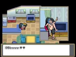1boy 1boy1girl 1girls 2d accurate_art_style all_the_way_to_the_base animated blowjob blue_hair bouncing_breasts breasts cheating cheating_wife completely_nude completely_nude_female cum cum_in_mouth cum_on_breasts cum_on_face cum_on_mouth cum_on_tongue cumshot deepthroat dialogue dialogue_box doggy_style ethan_(pokemon) excessive_cum facial fellatio heart huge_breasts irrumatio kissing_while_penetrated kitchen longer_than_20_seconds mature_female milf music nipples nude nude_female on_counter onomatopoeia oral oral_sex penetration penis penis_in_pussy pixel_animation pixel_art pokemon pokemon_hgss pov sex sound sound_edit sound_effects straight straight_sex tagme text thrusting thrusting_into_pussy turtle_sausage vaginal_penetration vaginal_sex video