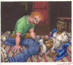 2000 brown_skin dated gay male male_only michael_kirwan original tagme traditional_media very_dark_skin yaoi