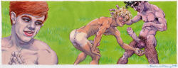 2001 cock_awe dated dick_size dick_swing gay male male_only michael_kirwan original tagme traditional_media yaoi
