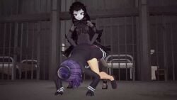 3d all_fours animated audible_creampie character_request clapping_cheeks clothed clothed_sex cum cum_inside futanari plowing robot robot_futa robot_girl sound tagme tamamochang video white_body