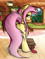 anus cutie_mark equine female female_only fluttershy_(mlp) friendship_is_magic fur kejzfox looking_at_viewer mammal my_little_pony pegasus pony solo straight_hair tagme vagina