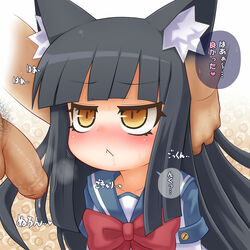 acquire animal_ears arekishi cat_ears cum fellatio felpurr foreskin ken_to_mahou_to_gakuen_mono oral penis precum sweat uncensored yellow_eyes