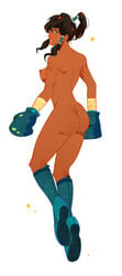 1girls areolae avatar_legends back_view blue_eyes boots boxing boxing_gloves boxing_trunks breast brown_hair color dark-skinned_female dark_skin female female_only footwear functionally_nude gloves handwear human knee_boots korra mostly_nude nipple partially_clothed polapaz123 shorts sideboob small_breasts smooth_skin solo solo_female solo_focus sport teal_boots teal_boxing_gloves teal_gloves the_avatar the_legend_of_korra trunks water_tribe white_background