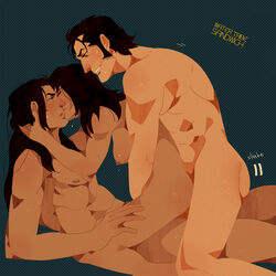 1girls 2boys amon avatar_legends dark-skinned_female dark_skin female human interracial korra male male/female medium_breasts polapaz123 smooth_skin straight tarrlok the_avatar the_legend_of_korra threesome water_tribe