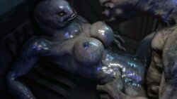 3d alien animated armpits big_breasts big_penis bouncing_breasts breasts claws female female_sangheili halo_(series) huge_breasts lying male mandibles nipples nude on_back penetration penis sangheili sex stomach_bulge straight uncensored vaginal_penetration wattchewant