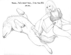 arania canine female greyscale human male monochrome pencils straight transformation wolf