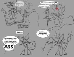 4_panel_comic ass better_version_at_source big_butt blush book cape clothing comic cross-popping_vein dialogue domestic_cat duo english_text eyewear felid feline felis female feral foreskin genitals glasses human human_on_feral interspecies junipurr league_of_legends line_art male male/female mammal monochrome motion_lines mrmystery_guy penis pumkat riot_games sitting speech_bubble student suddenly_penis surprise teacher teacher_and_student tencent text wearing_glasses yuumi_(lol) zoophilia