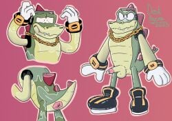 a_pose anthro anthro_to_inanimate anus crocodile crocodilian deskhyena forced forced_smile forced_transformation gradient_background hi_res inanimate_transformation inflatable male nozzle permagrin pool_toy pooltoy_transformation puckered_anus reptile scalie sega simple_background solo solo_focus sonic_the_hedgehog_(series) standing_still transformation transformation_by_substance transformation_sequence vector_the_crocodile worried_look