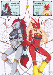 anthro blaziken bound candle clothes color digidredg female female_only fur furry interspecies multiple_females pokemon pokemon_(species) tagme zoroark