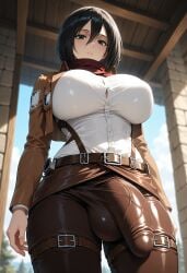 1futa 1futanari absurd_res absurdres ai_assisted ai_generated attack_on_titan balls belt big_balls big_breasts big_breasts big_cock big_penis big_testicles big_thighs black_hair breasts breasts bulge bulge_through_clothing cock depth_of_field from_below futadom futanari glans heavy_breathing high_quality high_resolution highres huge_balls huge_breasts huge_breasts huge_cock huge_cock huge_testicles intimate large_balls large_breasts large_cock large_penis large_tits leather leather_clothing looking_at_viewer marivista mikasa_ackerman paradis_military_uniform penis red_scarf scarf shingeki_no_kyojin shiny_clothes shiny_skin shirt short_hair stable_diffusion taker_pov testicles thick_thigs thighs tight_clothes uniform veiny_cock veiny_penis white_shirt white_topwear