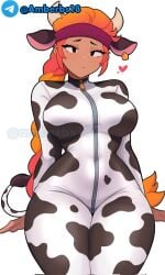 ai_generated amber_(brawl_stars) amberbs18 brawl_stars cow_ears cow_print pussy sexy_female supercell thighs