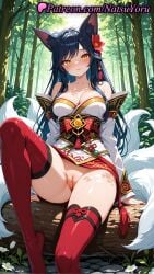 1girls 2025 ahri ai ai_assisted ai_generated animal_ear_fluff animal_ears anime anime_style arm_support bangs bare_shoulders black_hair blue_hair blush breasts bust busty cleavage cleft_of_venus closed_mouth collarbone day detached_sleeves dress facial_mark feet female female_focus female_only female_solo flower foot_fetish foot_out_of_frame forest fox_ears fox_girl fox_tail hair_flower hair_ornament hentai hi_res high_quality high_resolution highres japanese_clothes kimono kitsune knee_up korean_clothes labia large_breasts league_of_legends league_of_legends:_wild_rift legs long_hair long_sleeves looking_at_viewer makeup multiple_tails natsuyoru nature no_panties no_shoes non-asian off_shoulder outdoors patreon pussy red_flower red_legwear red_thighhighs riot_games sash sitting slit_pupils smile soaking_feet solo solo_female stable_diffusion tail thighhighs thighs tree uncensored vagina voluptuous voluptuous_female water whisker_markings white_flower white_kimono wide_sleeves yellow_eyes