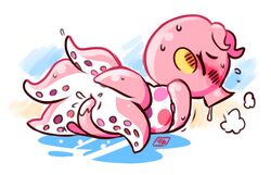 animal_crossing blush clothed cubeychou marina_(animal_crossing) masturbation nintendo octopus pink_skin pussy tagme