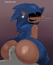 2boys anthro_penetrated big_ass big_butt big_thighs bodily_fluids chuckles_n_dies_(artist) cock_in_ass curse_(sonic.exe) dat_ass dick_in_ass fat_ass femboy hedgehog_humanoid huge_ass juicy_butt looking_back self_harm_scars sitting_on_penis sonic.exe sonic.exe_(series) sonic_the_hedgehog thick_thighs