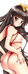 anus ass black_hair blush bondage breasts brown_eyes chunyan dragon femsub hair_ornament long_hair nipples pussy pussy_juice rope uncensored