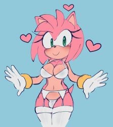 1futa 2d amy_rose anthro blush bra bracelet breasts bulge digital_media furry futa_only futanari garter_belt garter_straps gloves ninotrash panties sega solo sonic_(series) thighhighs trans_woman transfem