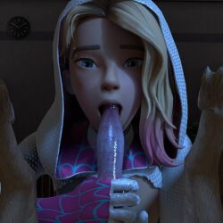 3d blowjob canine canine_penis clothed_female clothed_sex cum cum_in_mouth cum_on_face fellatio female_human/male_feral female_on_feral femdom gwen_stacy malesub no_bra oral sound_effects spider-man_(series) tagme video zoophilia