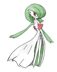 edit edited_art edited_image edited_official_artwork gardevoir green_hair nintendo nude pokemon pokemon_(species) pubic_hair red_eyes red_nipples