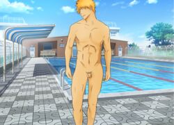 bleach ichigo_kurosaki kurosaki male male_only muscle nude small_penis solo tagme uncut