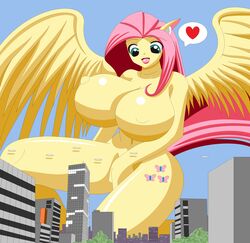 anthro broku5000 fluttershy_(mlp) friendship_is_magic giantess my_little_pony straight_hair tagme