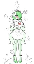 1boy 2017 absurdres armwear big_breasts blush bouquet boywife breasts bride bulge busty_boy busty_male cleavage clothed clothing curvy dress elbow_gloves erection_under_clothes erection_under_skirt eyeshadow flower footwear gardevoir gloves green_hair green_heels green_lips green_lipstick hair_over_one_eye hand_on_breast heavy_breathing high_heels highres humanoid large_breasts lipstick looking_down makeup male_bride male_gardevoir male_only male_pokemon male_symbol male_with_breasts mars_symbol mega_evolution mega_gardevoir nintendo open_mouth penis penis_under_clothes penis_under_skirt plant pokemon pokemon_(species) pokemon_rse pokemon_xy precum rose sealguy shoes short_hair simple_background skirt solo standing sweat tears thighhighs tumblr veil wedding_dress wet wet_spot white_background wide_hips