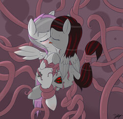 2012 anus aulann blush cutie_mark dashboom equine female friendship_is_magic hair hooves horse kissing long_hair multicolored_hair my_little_pony pegasus pussy tentacle tongue wet wings yuri