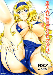 ass bikini blonde_hair breasts cameltoe cecilia_alcott drill_hair huge_breasts infinite_stratos kutani nipples swimsuit translated