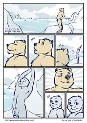 arctic artdecade bear comic english_text gay ice male male/male male_only nude penis seal stretching yaoi