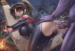 1boy 1girls after_battle ai_generated anal anal_penetration anal_sex ass ass_grab balls bent_over big_ass big_balls big_breasts big_butt big_cock big_penis big_testicles bodysuit bondage bound_wrists breasts butt cock covered_nipples covered_pussy crying cum cum_explosion cum_in_ass cum_inside cum_overflow defeated demon demon_boy demon_hunter eyes_rolling_back female female_penetrated full-face_blush grabbing_another's_ass inuyasha large_ass large_balls large_breasts large_butt large_cock large_penis large_testicles male male/female male_on_female male_penetrating male_with_female monster monster_cock monster_rape mouth_mask nokani penis rape restrained sango self_upload sex_from_behind skin_tight standing_sex testicles torn_clothes trembling